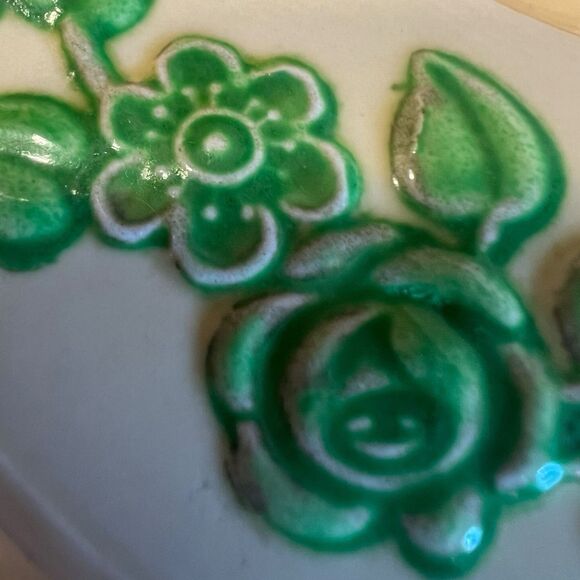 Homer Laughlin Oven Serve 1 Qt Casserole Dish Green Floral Vintage Cottagecore - Picture 13 of 14